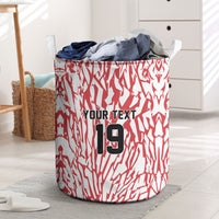 Custom German European Football Champions Laundry Basket Abstract Lightning Rot Weiss