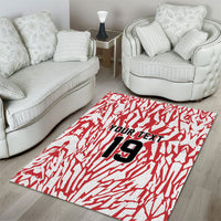 Custom German European Football Champions Area Rug Abstract Lightning Rot Weiss