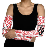 Custom German European Football Champions Arm Sleeves Abstract Lightning Rot Weiss