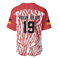 Custom German European Football Champions Baseball Jersey Abstract Lightning Rot Weiss