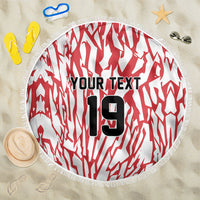 Custom German European Football Champions Beach Blanket Abstract Lightning Rot Weiss