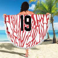 Custom German European Football Champions Beach Blanket Abstract Lightning Rot Weiss