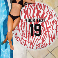 Custom German European Football Champions Beach Blanket Abstract Lightning Rot Weiss