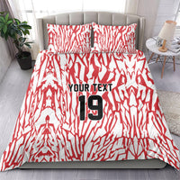 Custom German European Football Champions Bedding Set Abstract Lightning Rot Weiss