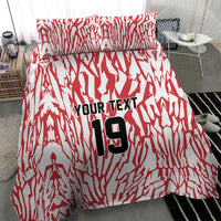 Custom German European Football Champions Bedding Set Abstract Lightning Rot Weiss