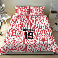 Custom German European Football Champions Bedding Set Abstract Lightning Rot Weiss