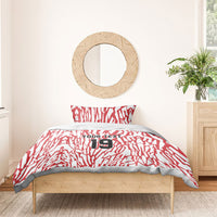 Custom German European Football Champions Bedding Set Abstract Lightning Rot Weiss
