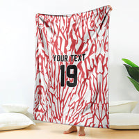 Custom German European Football Champions Blanket Abstract Lightning Rot Weiss