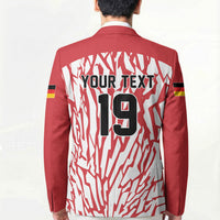 Custom German European Football Champions Blazer Abstract Lightning Rot Weiss