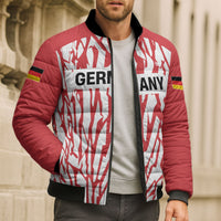 Custom German European Football Champions Bomber Puffer Jacket Abstract Lightning Rot Weiss