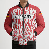 Custom German European Football Champions Bomber Puffer Jacket Abstract Lightning Rot Weiss