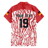 Custom German European Football Champions Hawaiian Shirt Abstract Lightning Rot Weiss