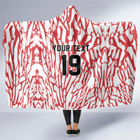 Custom German European Football Champions Hooded Blanket Abstract Lightning Rot Weiss