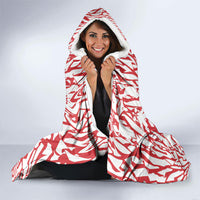 Custom German European Football Champions Hooded Blanket Abstract Lightning Rot Weiss