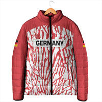 Custom German European Football Champions Padded Jacket Abstract Lightning Rot Weiss