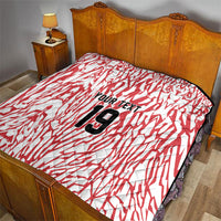 Custom German European Football Champions Quilt Abstract Lightning Rot Weiss
