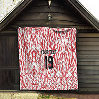 Custom German European Football Champions Quilt Abstract Lightning Rot Weiss