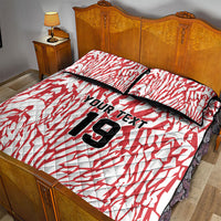 Custom German European Football Champions Quilt Bed Set Abstract Lightning Rot Weiss