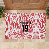 Custom German European Football Champions Rubber Doormat Abstract Lightning Rot Weiss