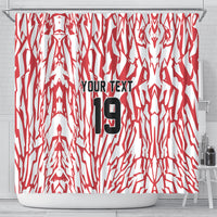 Custom German European Football Champions Shower Curtain Abstract Lightning Rot Weiss