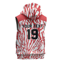 Custom German European Football Champions Sleeveless Hoodie Abstract Lightning Rot Weiss