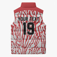 Custom German European Football Champions Sleeveless Puffer Jacket Abstract Lightning Rot Weiss