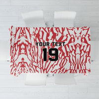 Custom German European Football Champions Tablecloth Abstract Lightning Rot Weiss