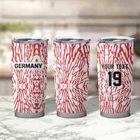 Custom German European Football Champions Tumbler Cup Abstract Lightning Rot Weiss