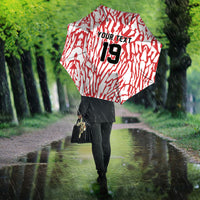 Custom German European Football Champions Umbrella Abstract Lightning Rot Weiss
