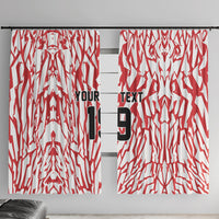 Custom German European Football Champions Window Curtain Abstract Lightning Rot Weiss