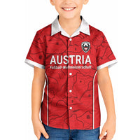 Custom World Football 2026 Austria Kid Hawaiian Shirt Fussball WM Gemma Burschen Red Glory