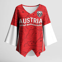 Custom World Football 2026 Austria Kimono Sleeve Blouse Fussball WM Gemma Burschen Red Glory