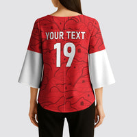 Custom World Football 2026 Austria Kimono Sleeve Blouse Fussball WM Gemma Burschen Red Glory