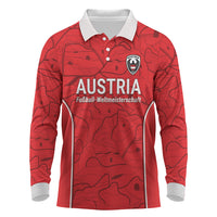 Custom World Football 2026 Austria Long Sleeve Polo Shirt Fussball WM Gemma Burschen Red Glory