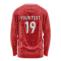 Custom World Football 2026 Austria Long Sleeve Shirt Fussball WM Gemma Burschen Red Glory