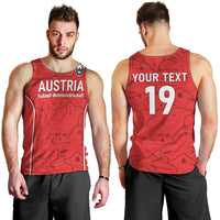 Custom World Football 2026 Austria Men Tank Top Fussball WM Gemma Burschen Red Glory