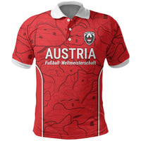 Custom World Football 2026 Austria Polo Shirt Fussball WM Gemma Burschen Red Glory
