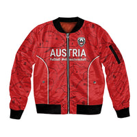 Custom World Football 2026 Austria Sleeve Zip Bomber Jacket Fussball WM Gemma Burschen Red Glory