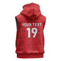 Custom World Football 2026 Austria Sleeveless Hoodie Fussball WM Gemma Burschen Red Glory