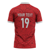 Custom World Football 2026 Austria Zipper Polo Shirt Fussball WM Gemma Burschen Red Glory