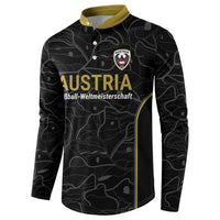 Custom World Football 2026 Austria Button Sweatshirt Fussball WM Gemma Burschen Black Glory
