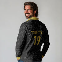 Custom World Football 2026 Austria Long Sleeve Polo Shirt Fussball WM Gemma Burschen Black Glory
