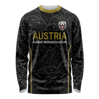 Custom World Football 2026 Austria Long Sleeve Shirt Fussball WM Gemma Burschen Black Glory