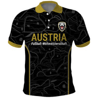 Custom World Football 2026 Austria Polo Shirt Fussball WM Gemma Burschen Black Glory