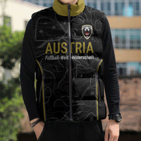 Custom World Football 2026 Austria Sleeveless Puffer Jacket Fussball WM Gemma Burschen Black Glory