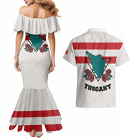 Italy Tuscany Couples Matching Mermaid Dress and Hawaiian Shirt Pegasus With Map Style LT19