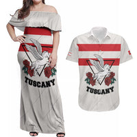 Italy Tuscany Couples Matching Off Shoulder Maxi Dress and Hawaiian Shirt Pegasus With Map Style LT19