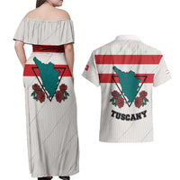 Italy Tuscany Couples Matching Off Shoulder Maxi Dress and Hawaiian Shirt Pegasus With Map Style LT19