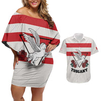 Italy Tuscany Couples Matching Off Shoulder Short Dress and Hawaiian Shirt Pegasus With Map Style LT19