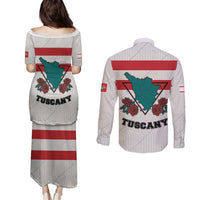 Italy Tuscany Couples Matching Puletasi and Long Sleeve Button Shirt Pegasus With Map Style LT19